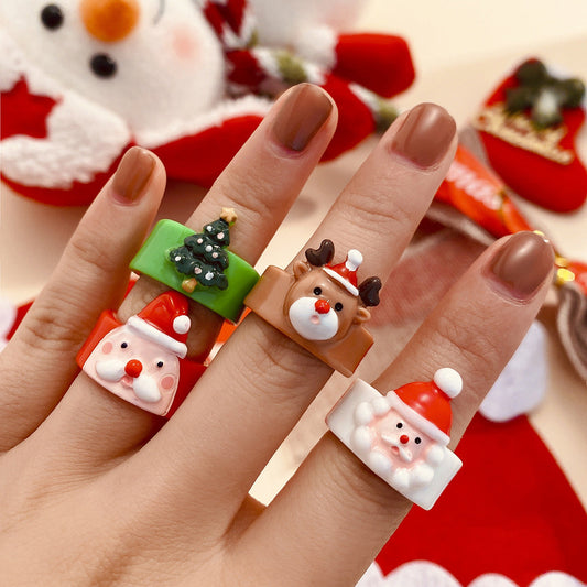 Handmade Christmas Resin Ring Series | Cute Festive Jewelry & Novelty Gift eprolo