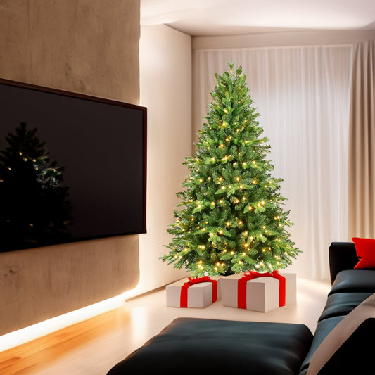 5FT Pre-Lit Artificial Christmas Tree | Realistic PE & PVC Mixed Tip Technology eprolo