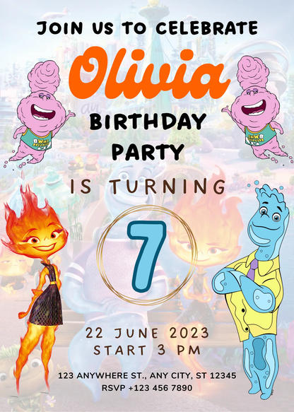 Elemental Birthday Party Invitation Template - CreativeRino