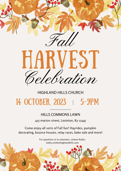 Fall Harvest Celebration Invitation Template - CreativeRino