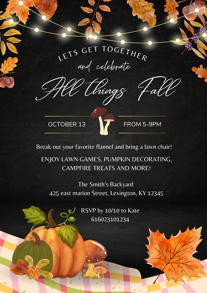 Fall Celebration Party Invitation Template - CreativeRino