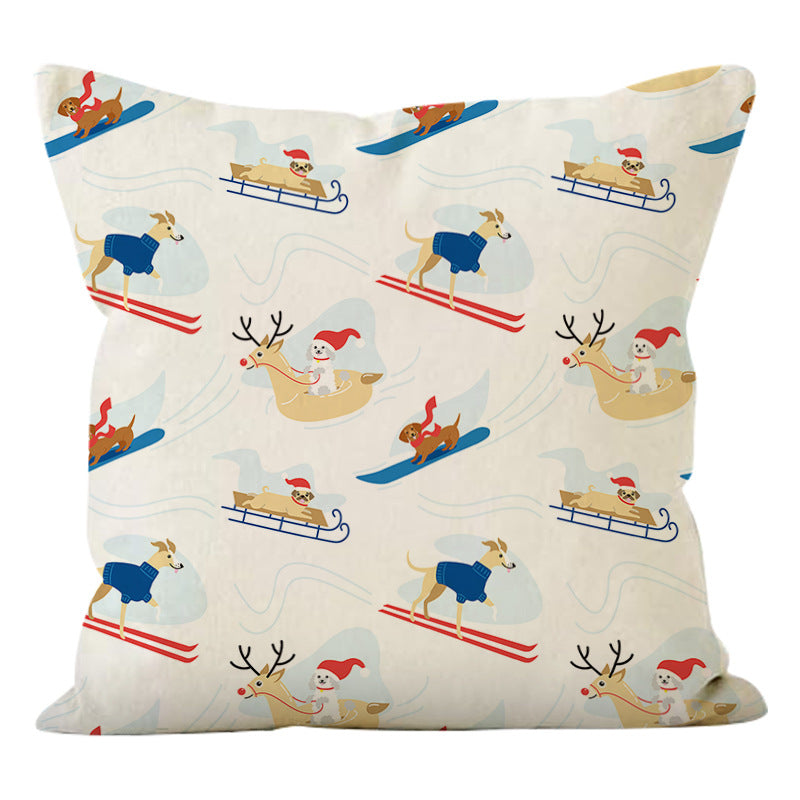 Cute Cartoon Snowman Pillow Cover | Holiday Sofa Cushion for Living Room Decor