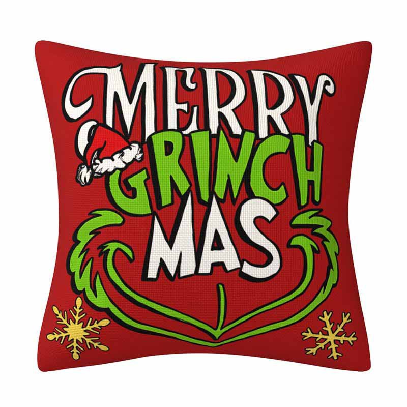 Grinch Christmas Pillow Cover Amazon Home Christmas Decoration Cushion Sofa Pillowcase Combination eprolo