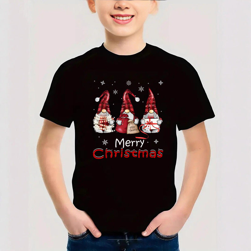Combed Cotton Christmas Graphic T-Shirt | New Short Sleeve Round Neck | Boys & Girls Festive Kids Clothing Tee eprolo