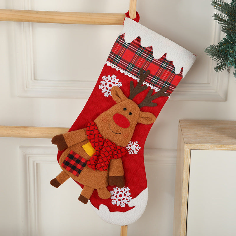 Cartoon Christmas Character Socks | 3D Santa, Elk & Snowman Gift Bag Pendants for Window & Tree Decoration eprolo