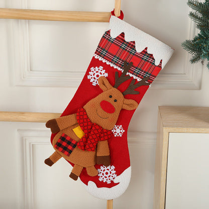 Cartoon Christmas Character Socks | 3D Santa, Elk & Snowman Gift Bag Pendants for Window & Tree Decoration eprolo