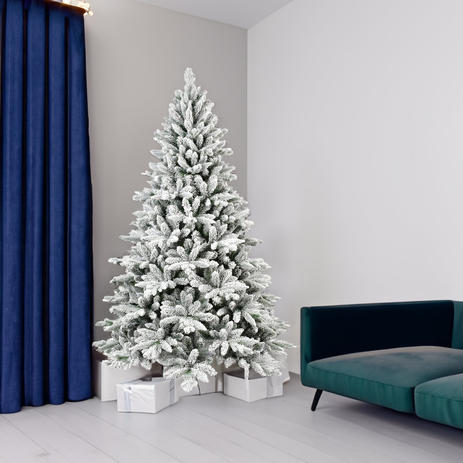 5FT Snow Flocked Artificial Christmas Tree | Realistic PE & PVC Blend for Cozy Decor eprolo