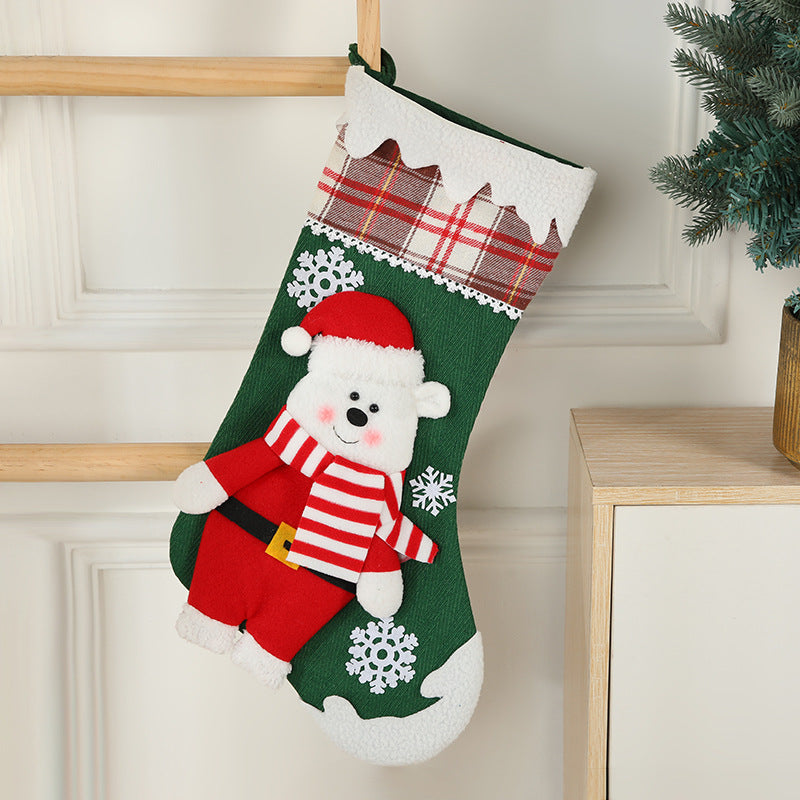 Cartoon Christmas Character Socks | 3D Santa, Elk & Snowman Gift Bag Pendants for Window & Tree Decoration eprolo
