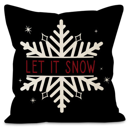Christmas Tree & Snowflake Printed Pillow Cover | Rustic Linen Cushion Case for Holiday Party & Sofa Decor eprolo