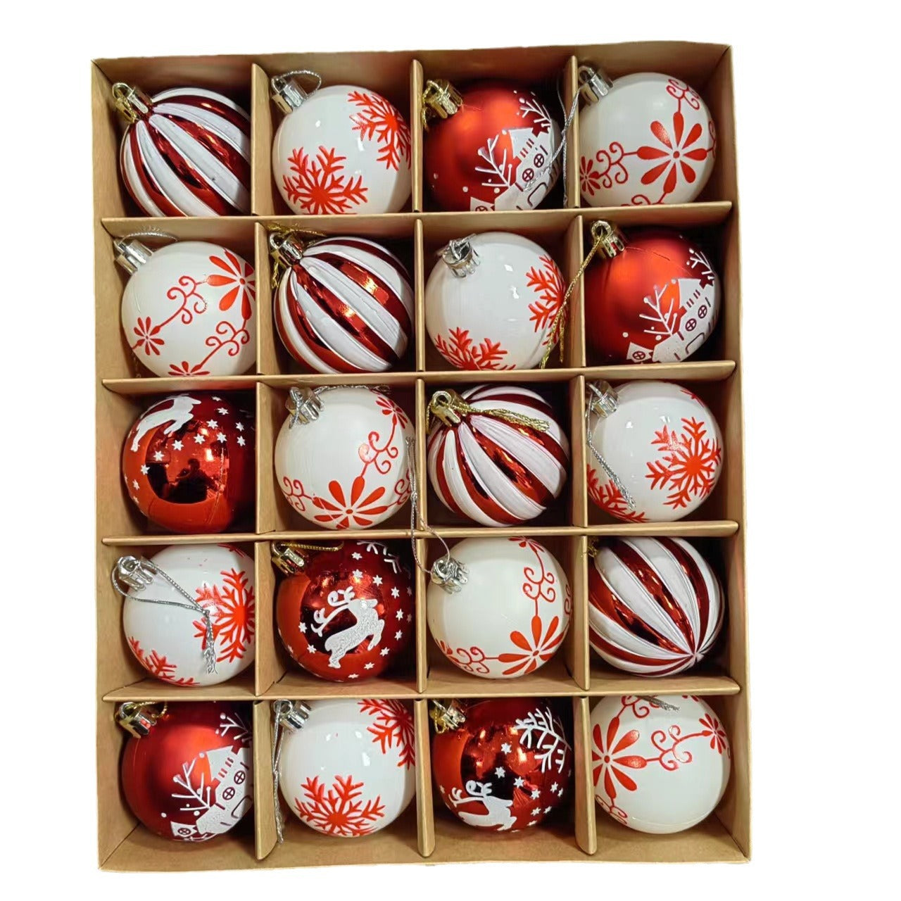 20-Piece Deluxe Christmas Ball Set (6cm) | Shatterproof Electroplated Plastic Ornaments Decor eprolo