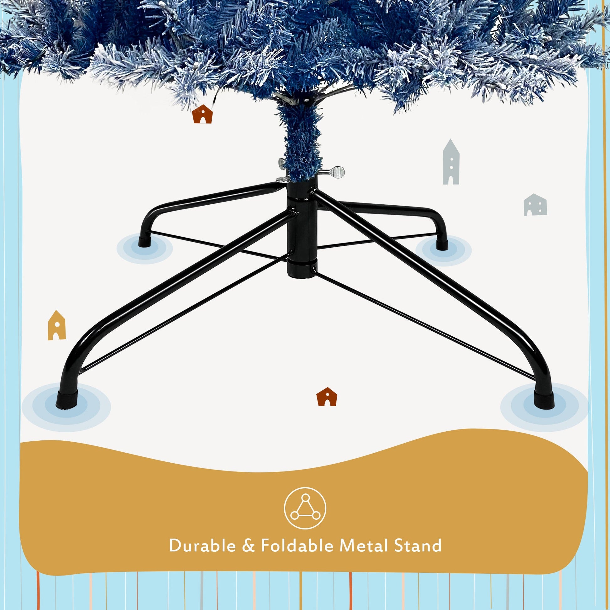 6FT Pre-Lit Snow Flocked Artificial Fir Christmas Tree Decor | Hinged, 750 Tips eprolo