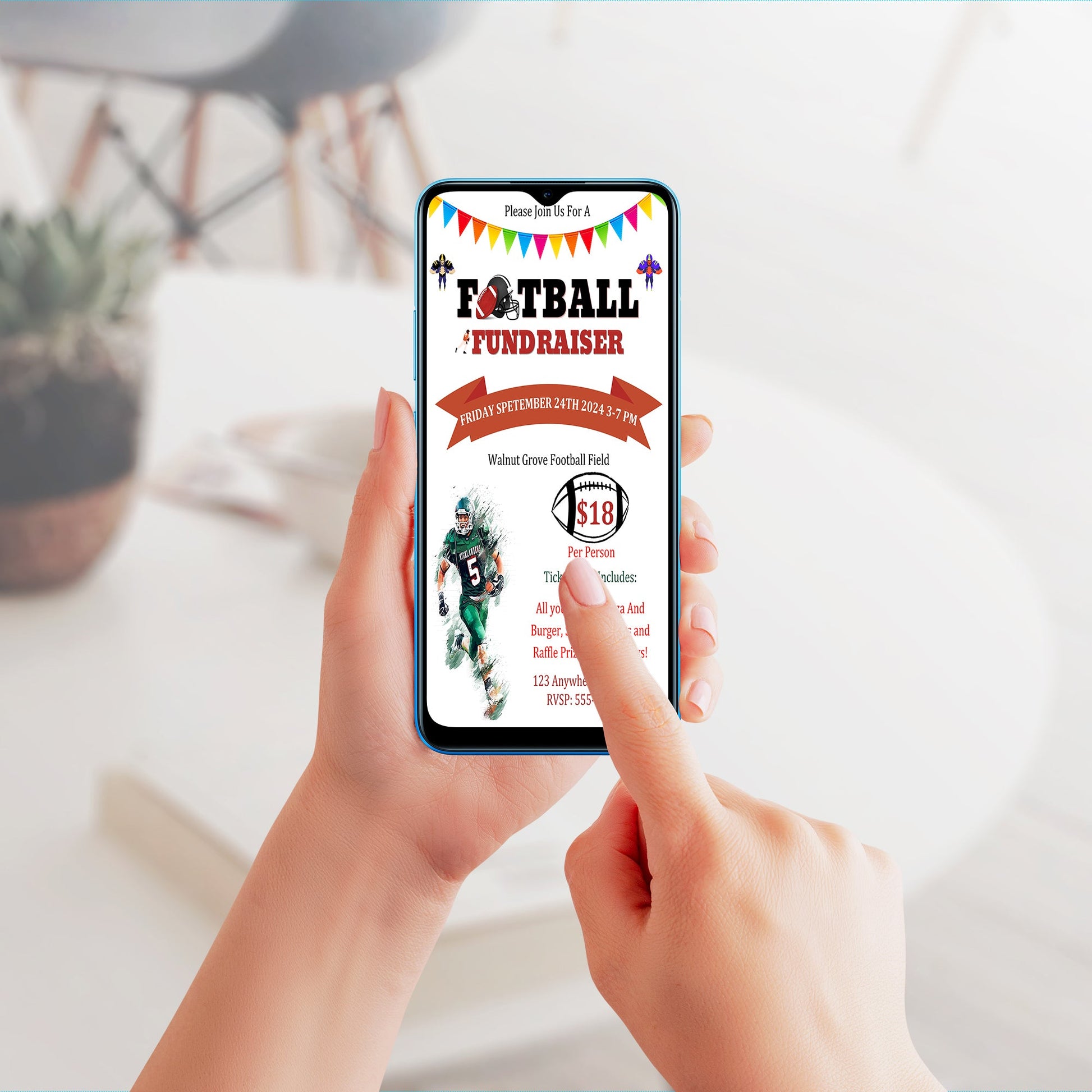 Football Fundraiser Flyer | Football Team fundraiser Invite Canva Template CreativeRino