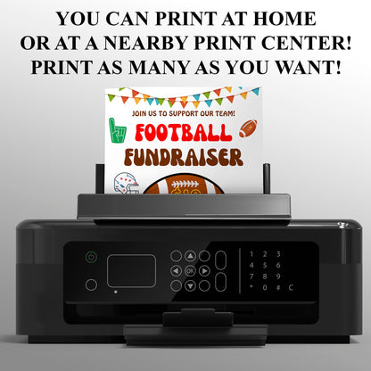 Football Fundraiser Flyer | Football Team fundraiser Invitation Canva Template CreativeRino