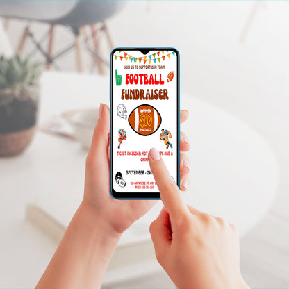 Football Fundraiser Flyer | Football Team fundraiser Invitation Canva Template CreativeRino