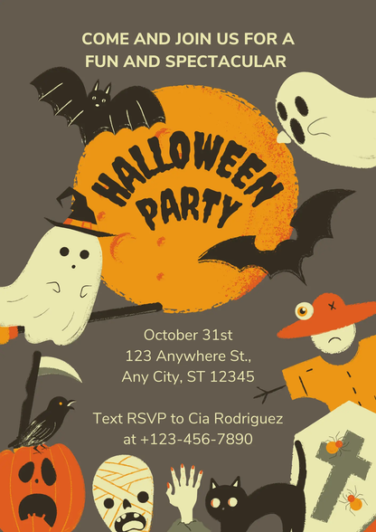 Spooktacular Halloween Party Invitation Template - CreativeRino
