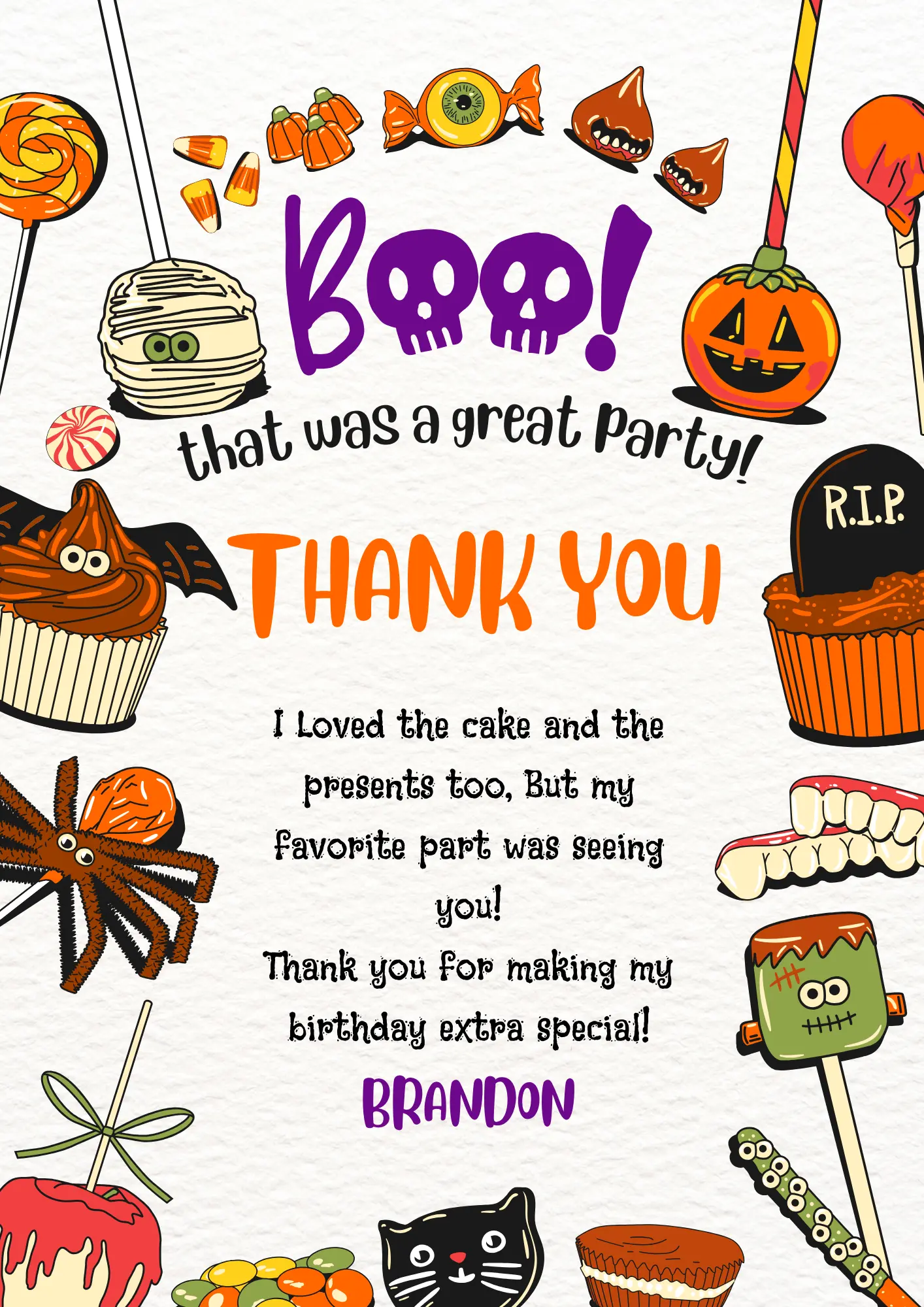 Halloween Thank You Card Template - CreativeRino