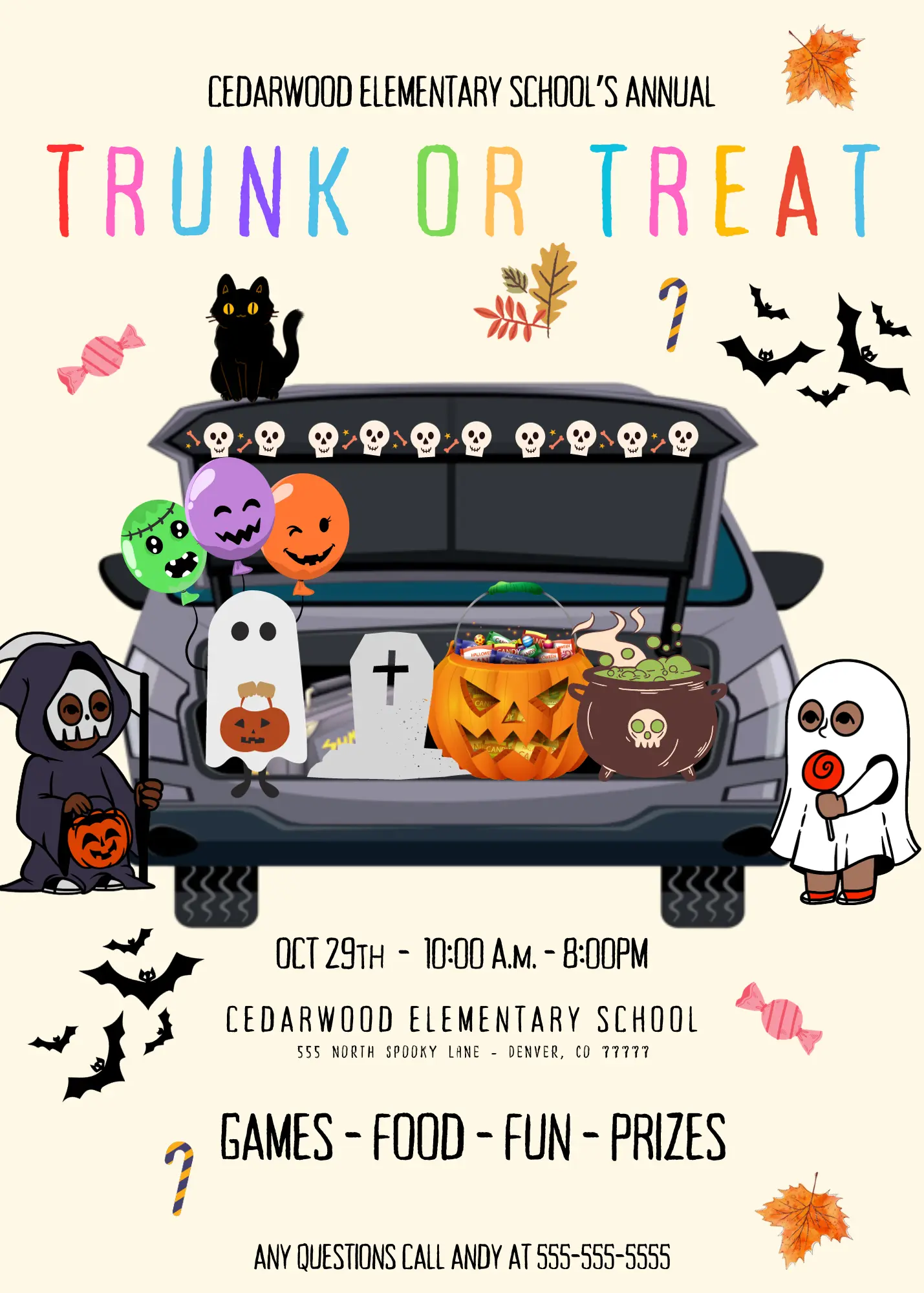 Halloween Trick or Treat Invitation Template | Halloween Trick or Treat Flyer - CreativeRino