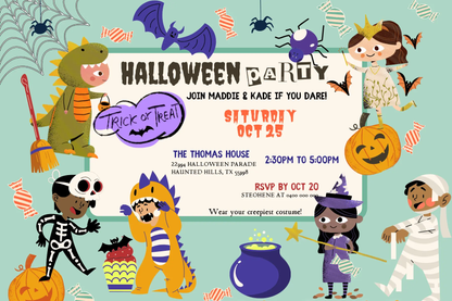 Spooky Costume Halloween Party Invitation Template - CreativeRino
