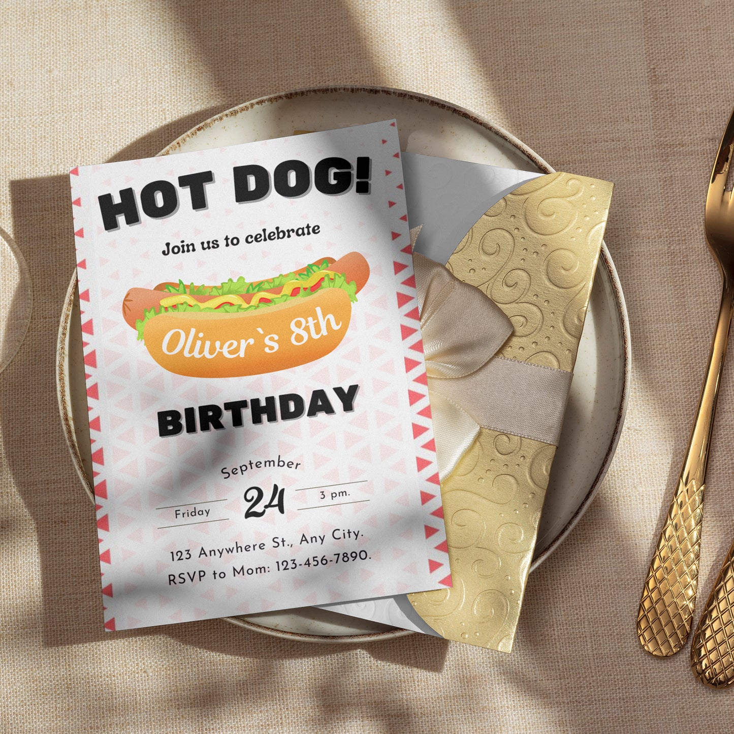 Hot Dog Birthday Invitation Template - CreativeRino