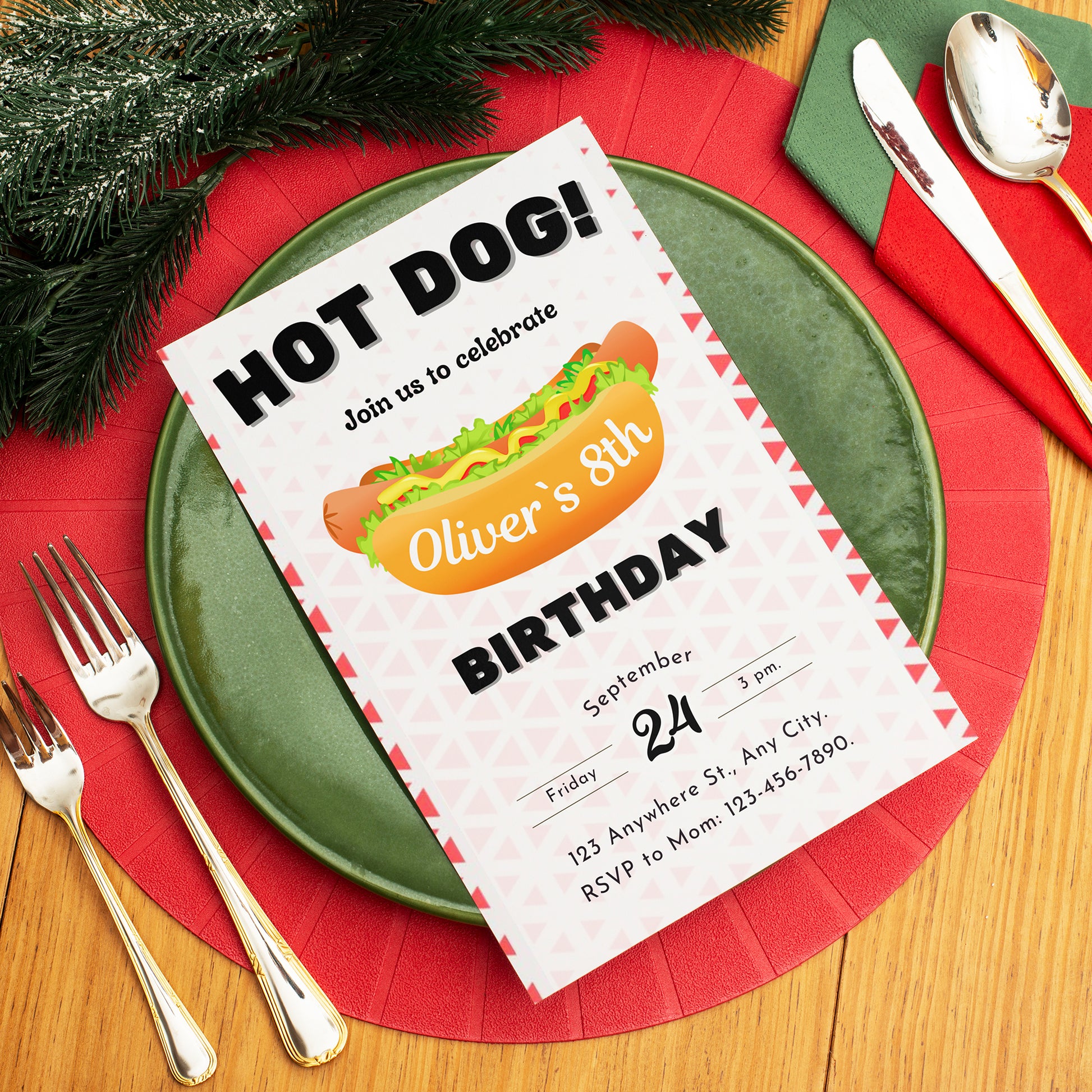 Hot Dog Birthday Invitation Template - CreativeRino