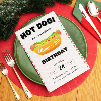 Hot Dog Birthday Invitation Template - CreativeRino