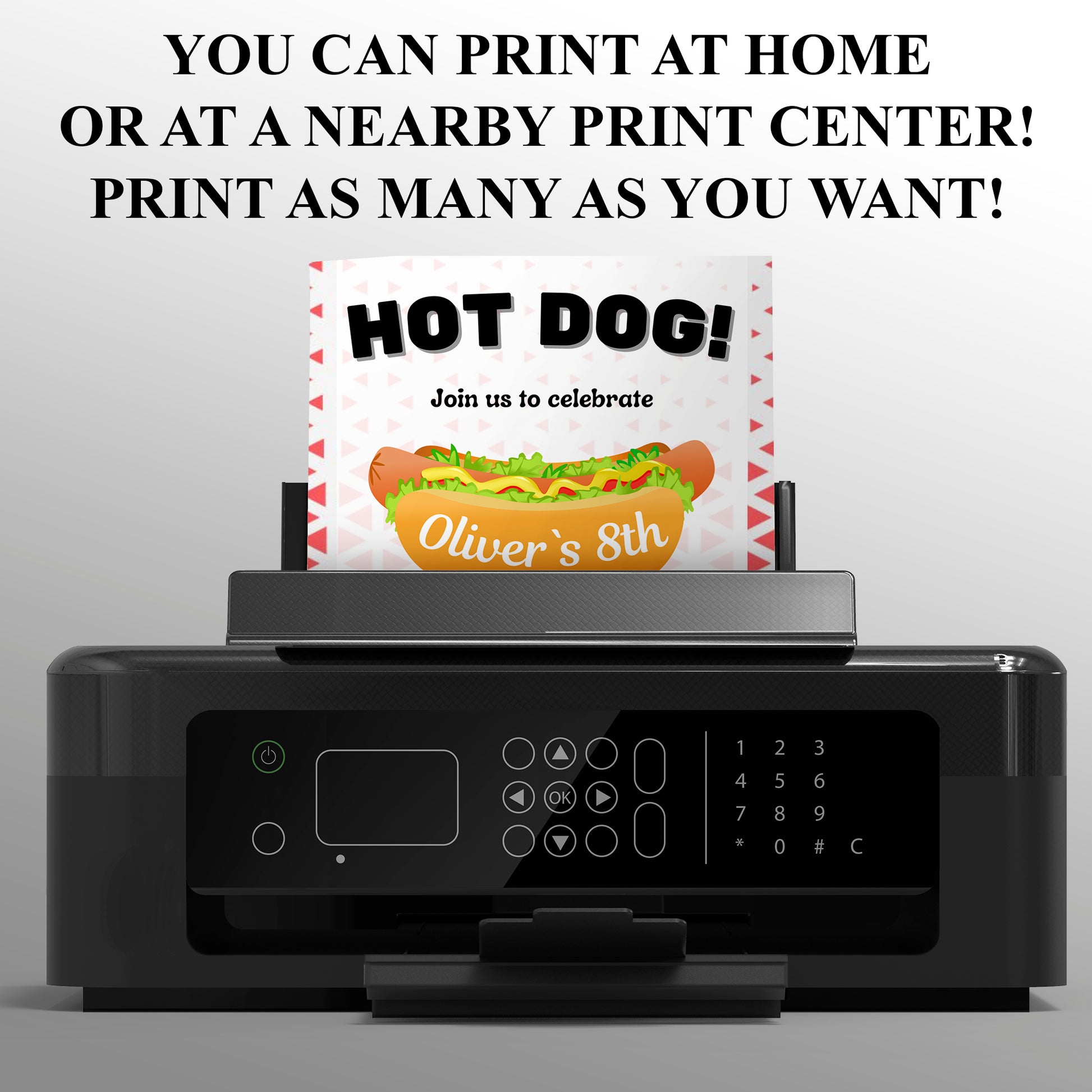 Hot Dog Birthday Invitation Template - CreativeRino