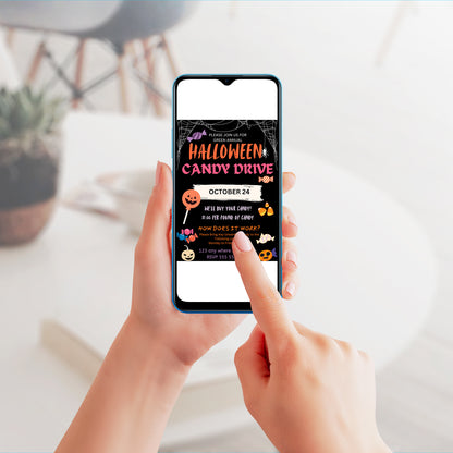 Halloween Candy Drive Invitation Template - CreativeRino