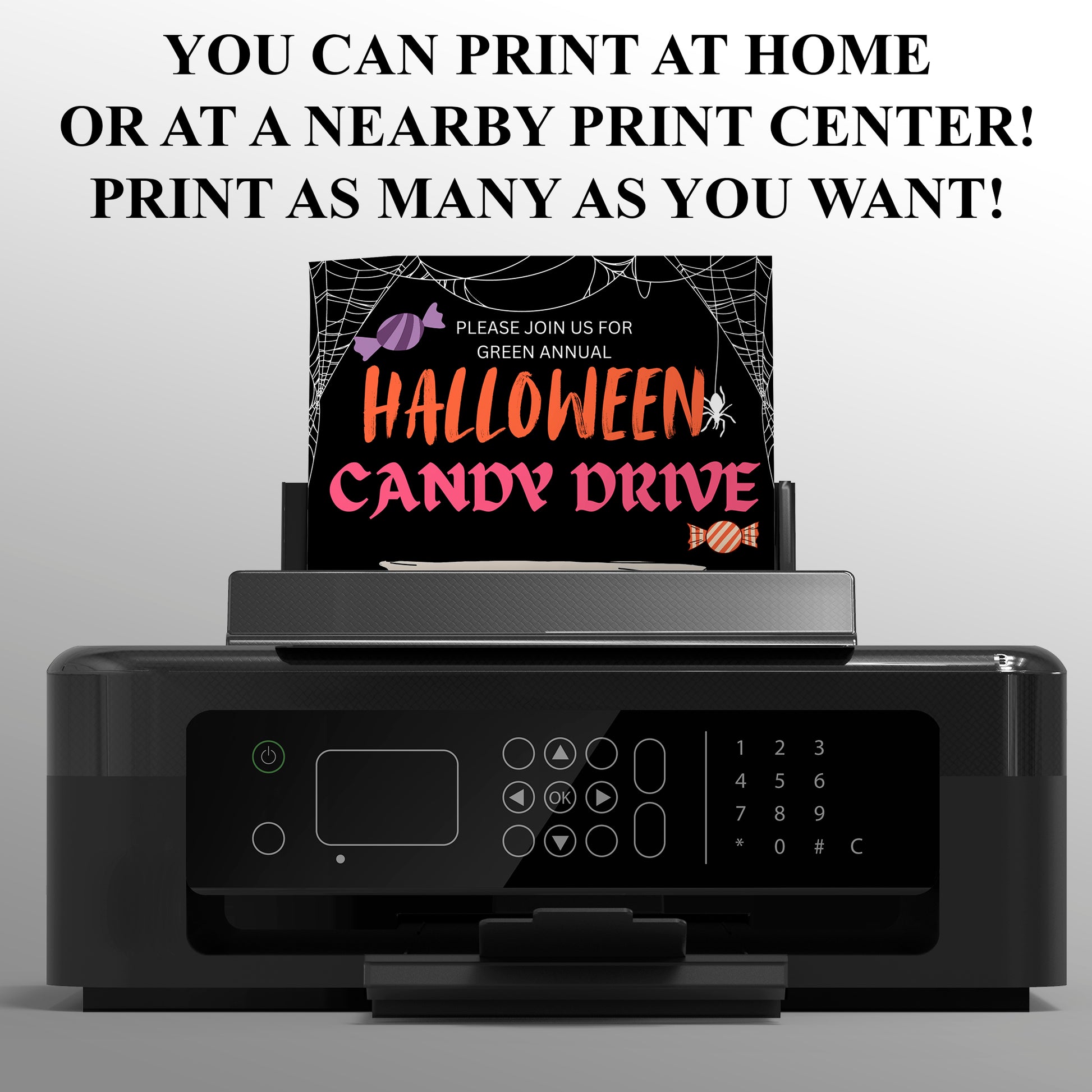Halloween Candy Drive Invitation Template - CreativeRino