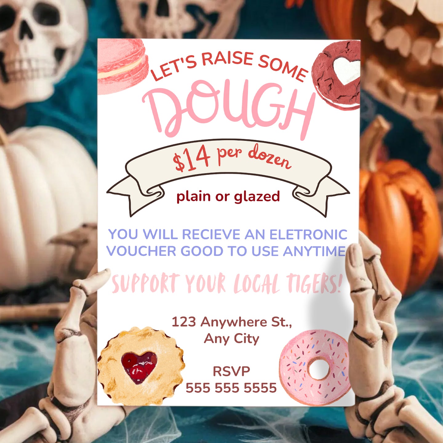 Halloween Donuts Invitation Template - CreativeRino
