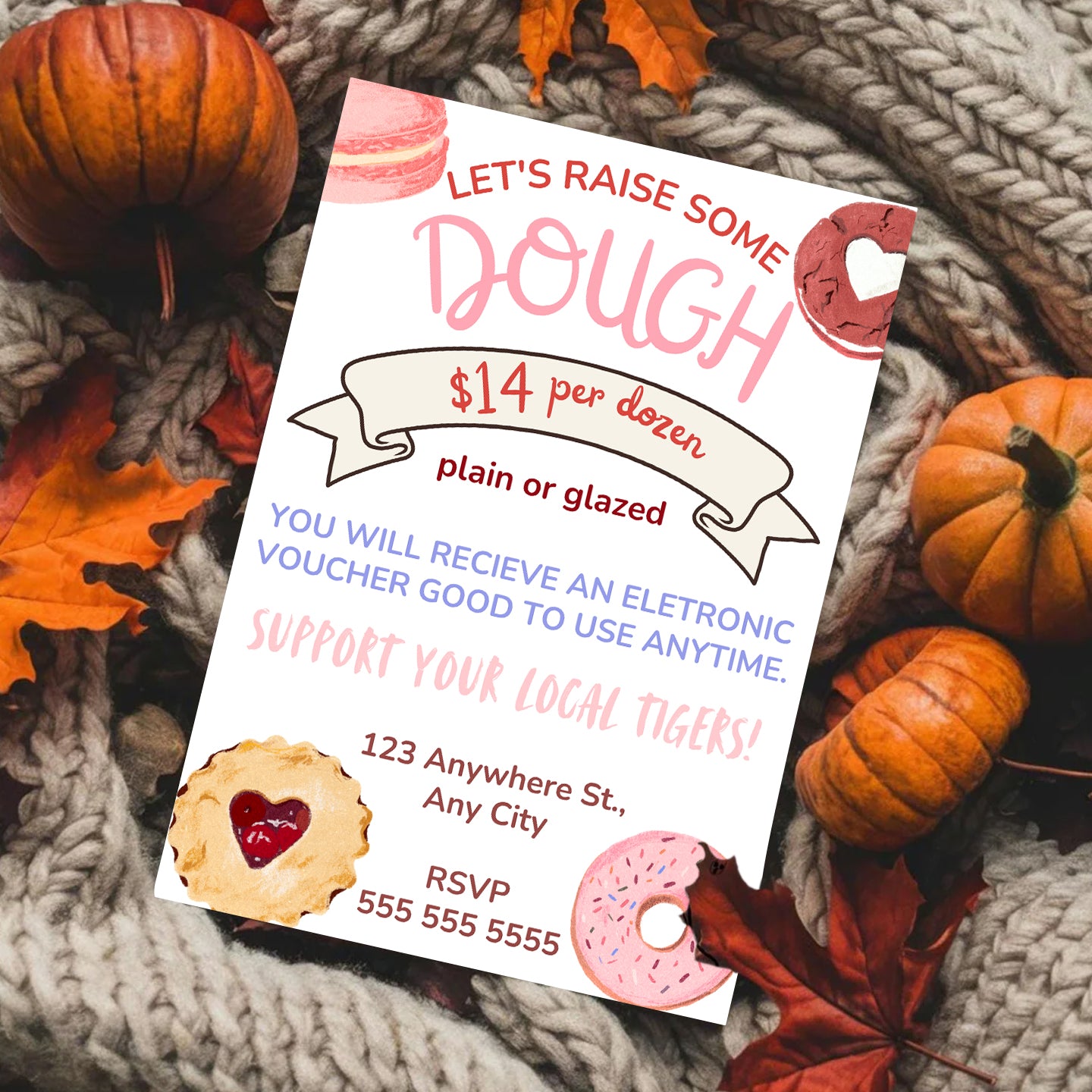 Halloween Donuts Invitation Template - CreativeRino