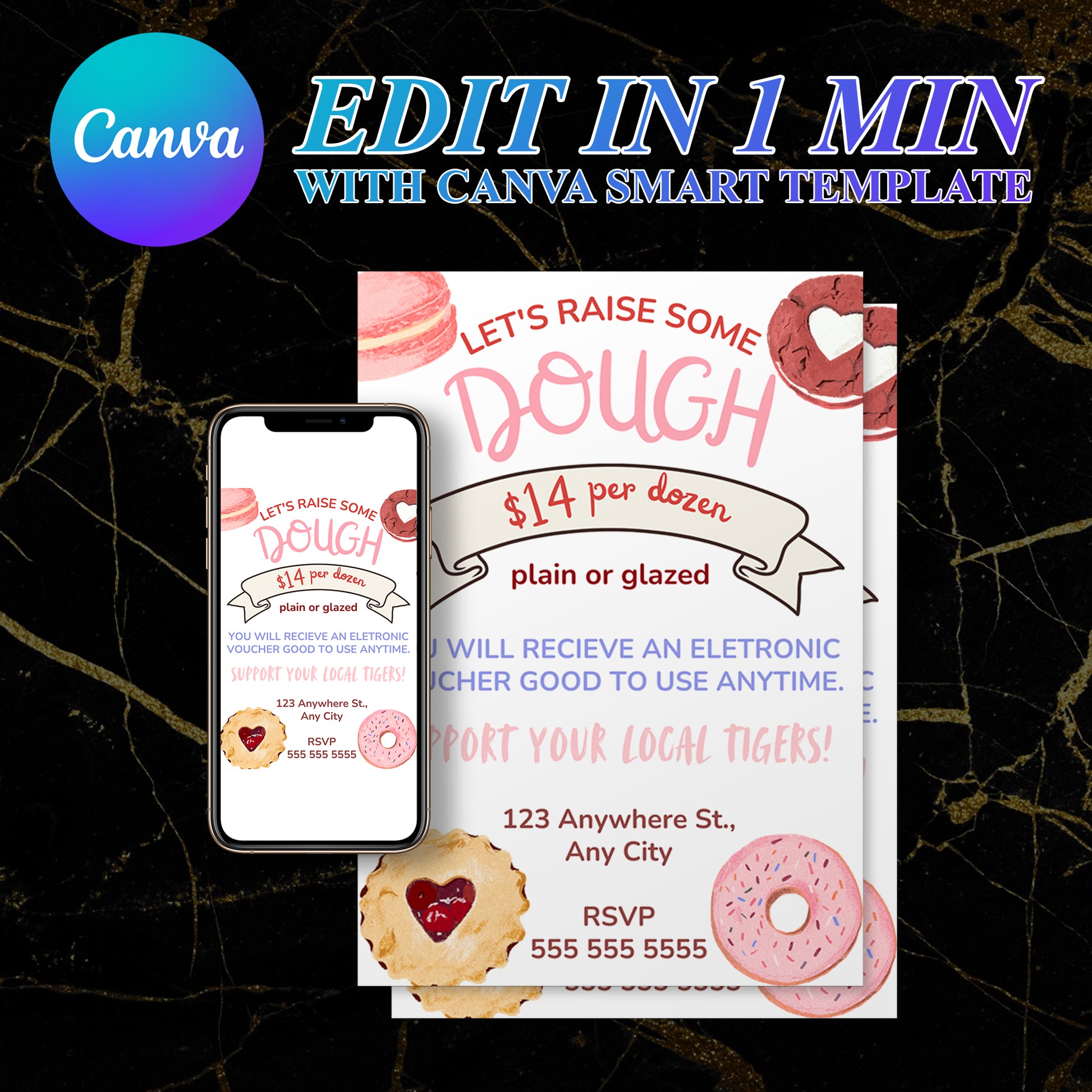 Halloween Donuts Invitation Template - CreativeRino