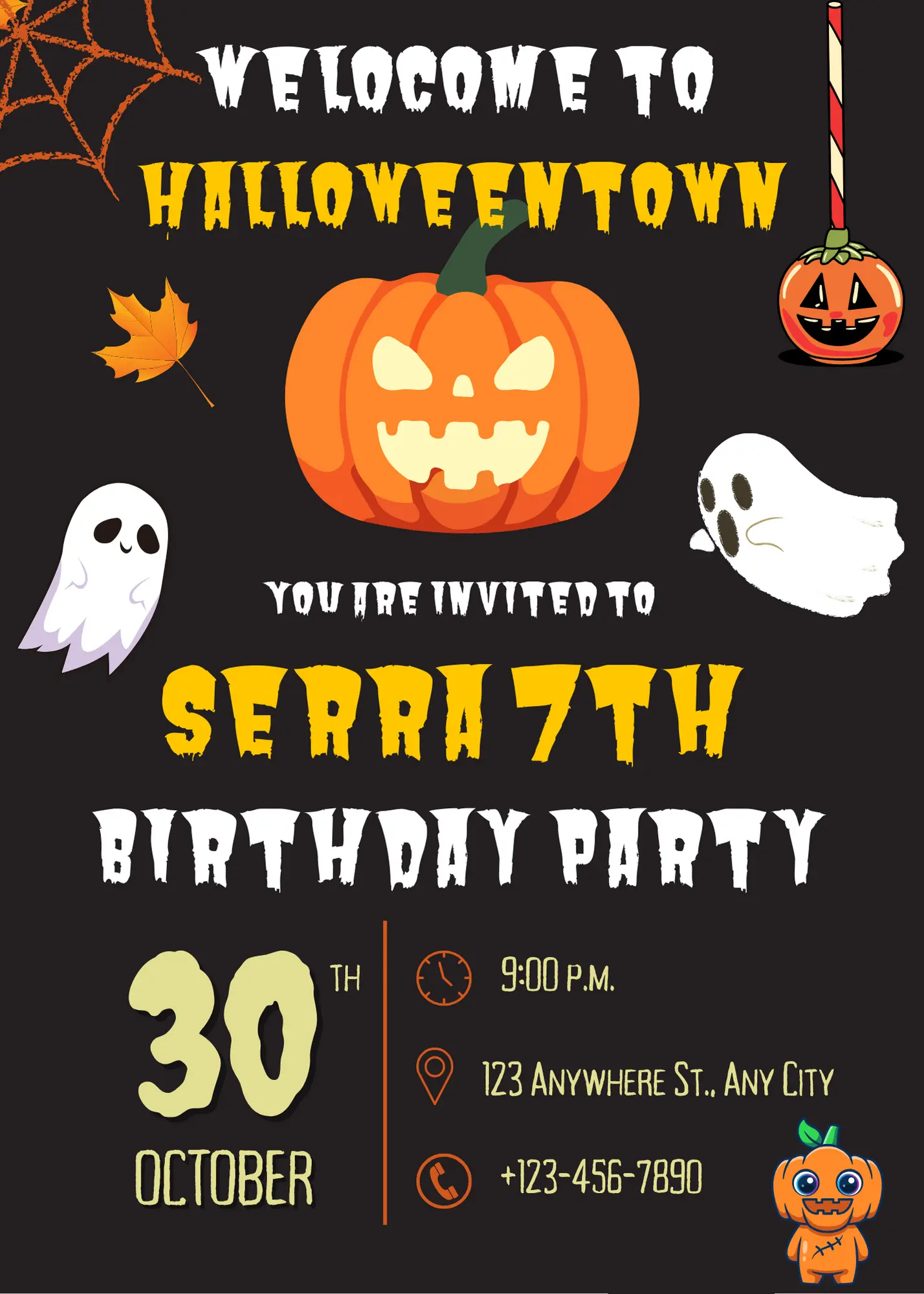 Halloweentown Birthday Party Invitation Template - CreativeRino