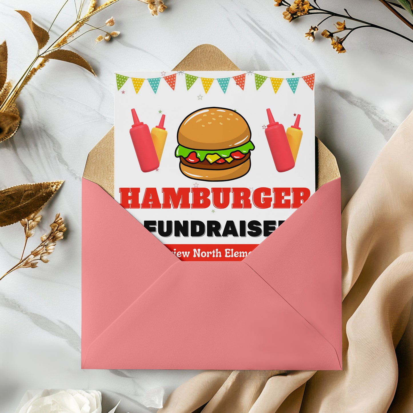 Hamburger Fundraiser Flyer Template | Burger Cookout Fundraising Invite