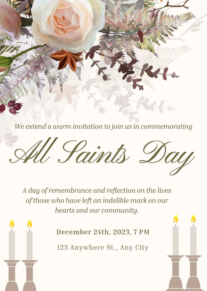 All Saints Day Invitation Template - CreativeRino