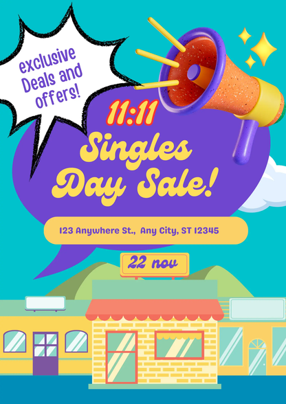 Singles Day Sale Invitation Flyer Template - CreativeRino