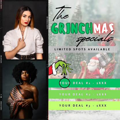 Grinchmas Flyer Template | Grinch Christmas Booking Flyer - CreativeRino