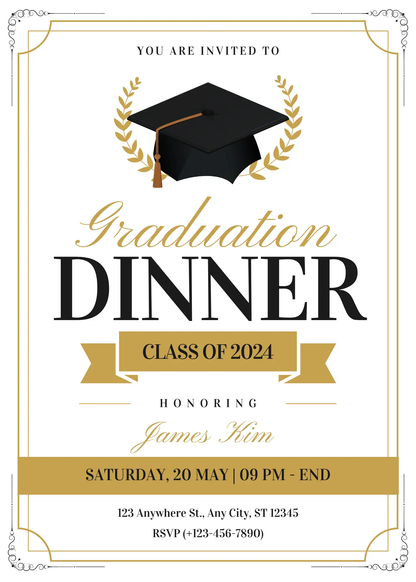 Graduation Dinner Invitation Template - CreativeRino