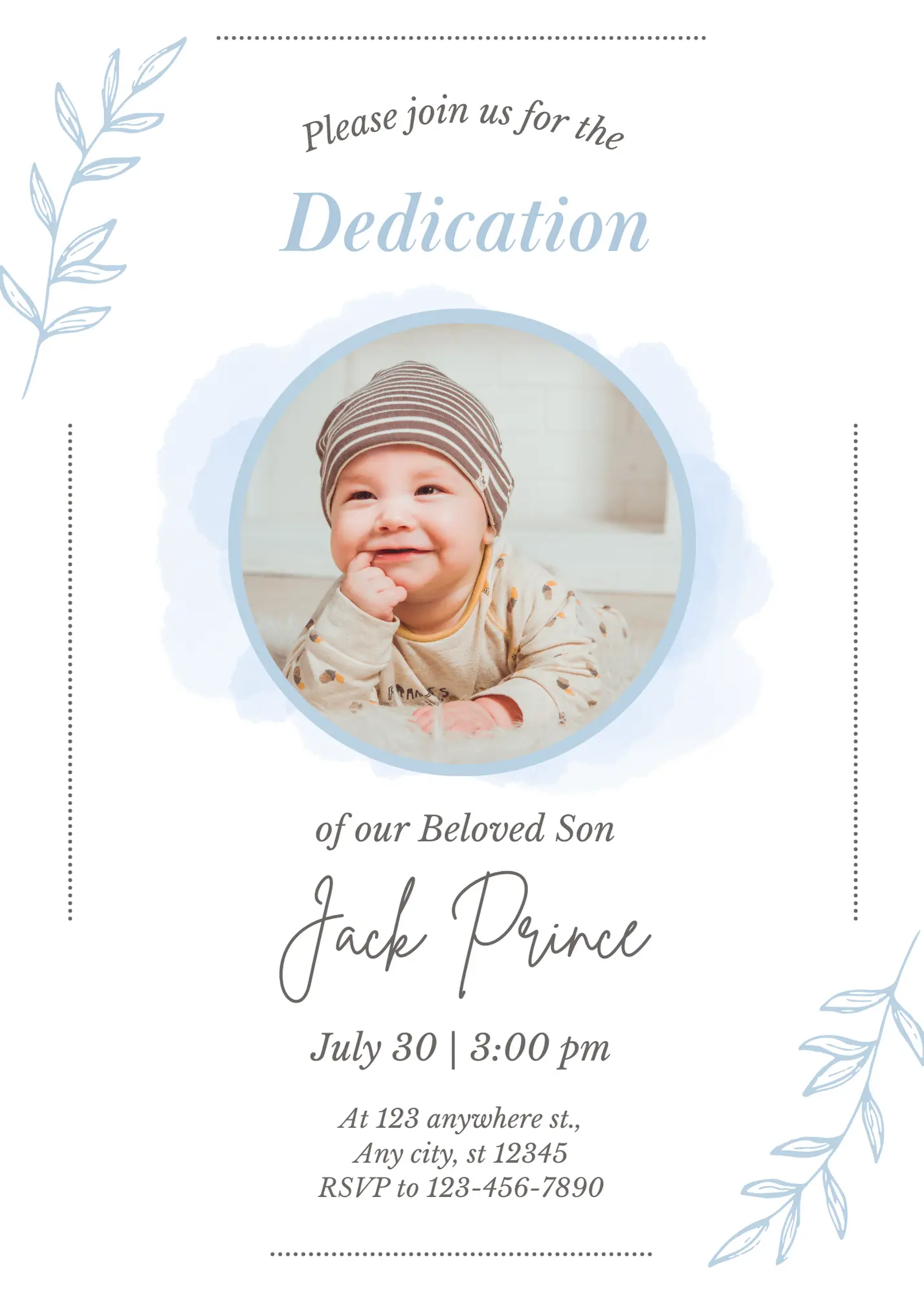 Baby Dedication Invitation Template - CreativeRino