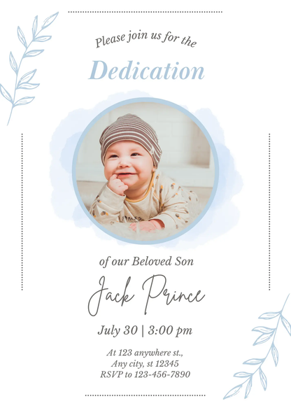 Baby Dedication Invitation Template - CreativeRino
