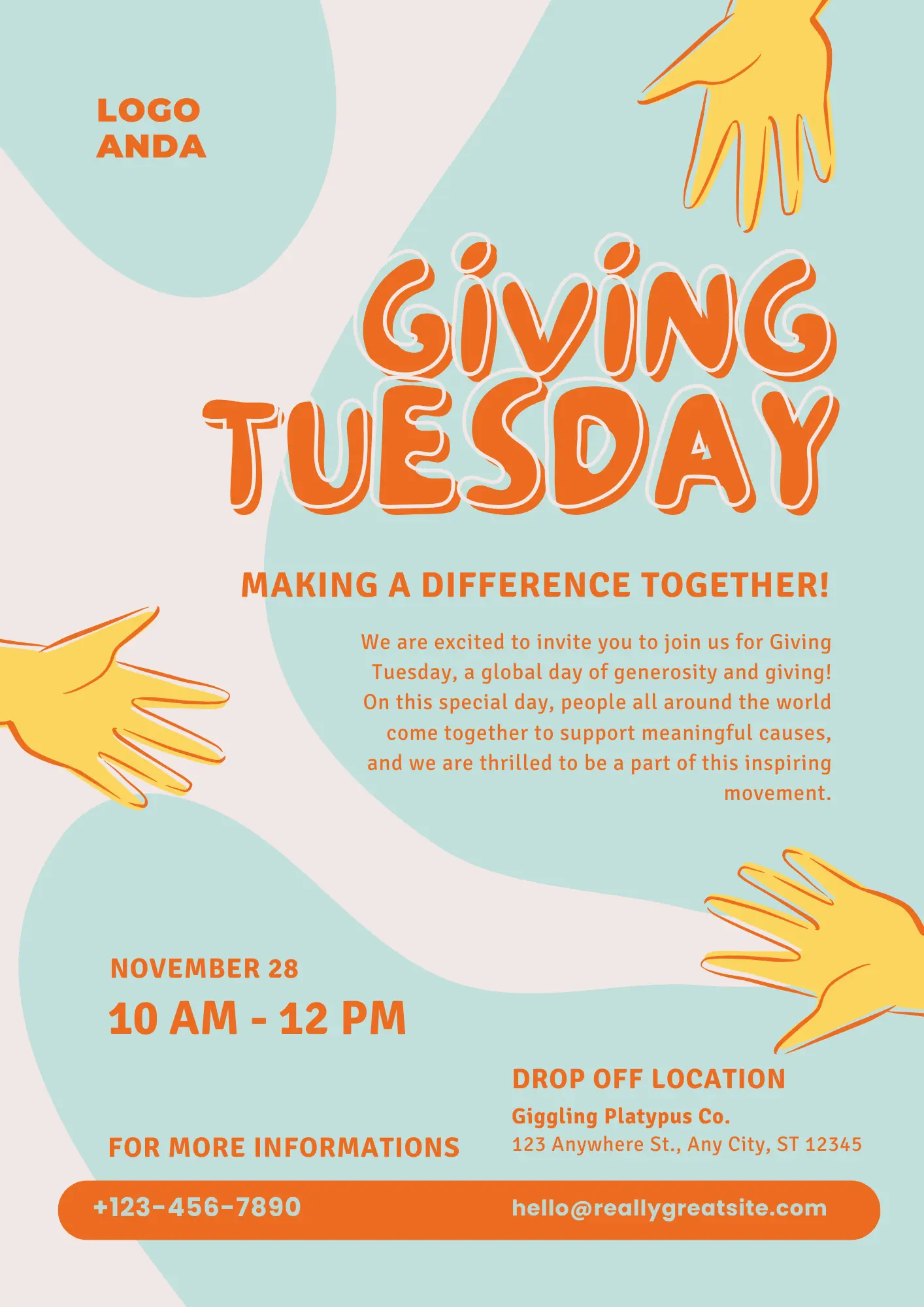 Giving Tuesday Invitation Template - CreativeRino