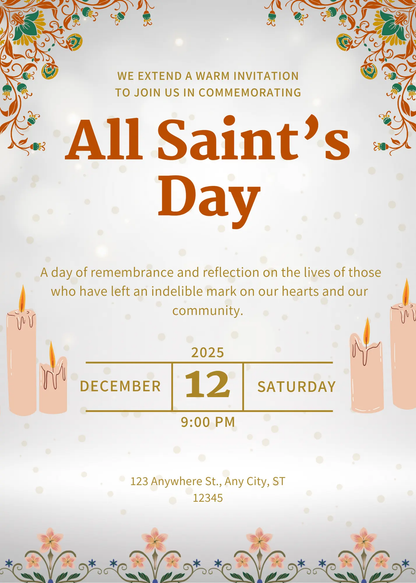 All Saints Day Invitation Template - CreativeRino