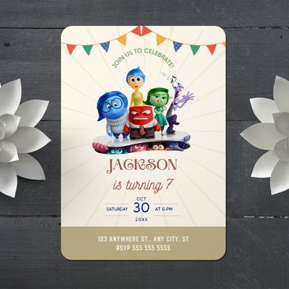 Inside Out Birthday Invitation Template - CreativeRino