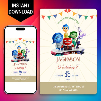 Inside Out Birthday Invitation Template - CreativeRino