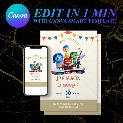 Inside Out Birthday Invitation Template - CreativeRino