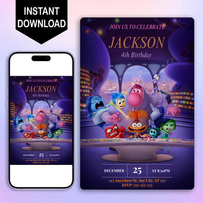 Inside Out Birthday Invitation Template - CreativeRino