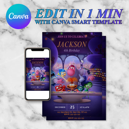 Inside Out Birthday Invitation Template - CreativeRino