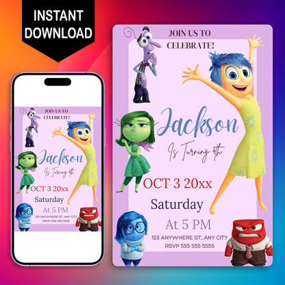Inside Out Birthday Invitation Template - CreativeRino