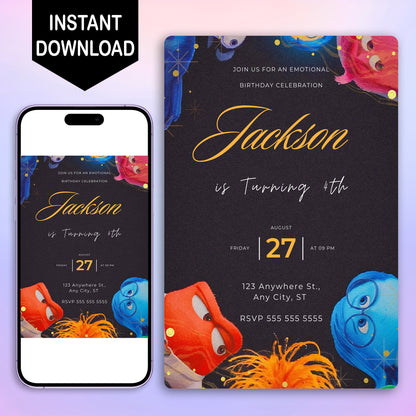 Inside Out Birthday Invitation Template - CreativeRino