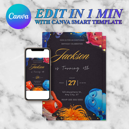 Inside Out Birthday Invitation Template - CreativeRino