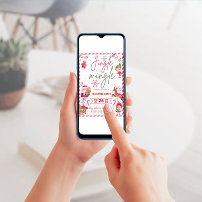 Jingle & Mingle Christmas Party Invitation Template - CreativeRino